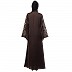 A-line party wear abaya with Resham embroidery work- Coffee Brown